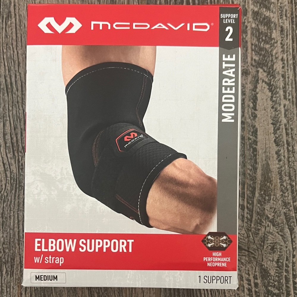 McDavid Black Elbow Support with Strap